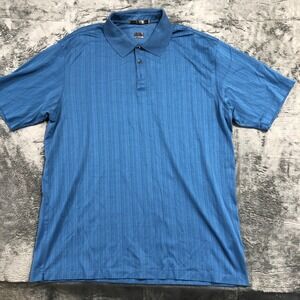 Tiger Woods Collection Polo Shirt Mens XL Blue Dri-FIT Ribbed Golf H6ESL 198512